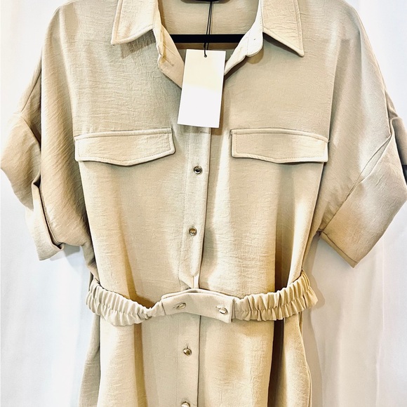 Zara Belted Safari Shirt – Sand | Size M | New with Tags - Picture 10 of 10